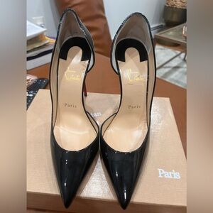New Christian Louboutin black patent leather Iriza style!